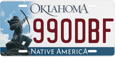 OK license plate 990DBF