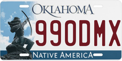 OK license plate 990DMX