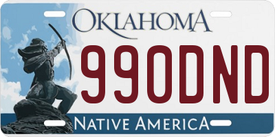 OK license plate 990DND