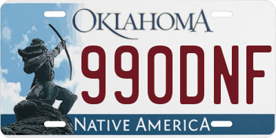 OK license plate 990DNF