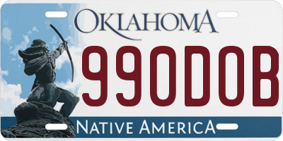 OK license plate 990DOB