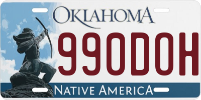 OK license plate 990DOH