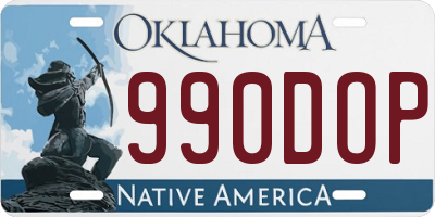OK license plate 990DOP