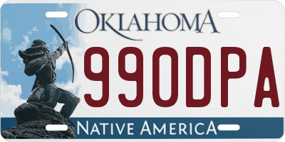 OK license plate 990DPA