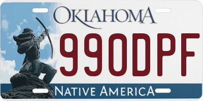 OK license plate 990DPF