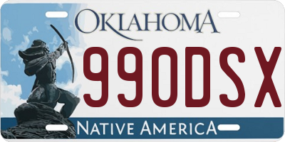 OK license plate 990DSX