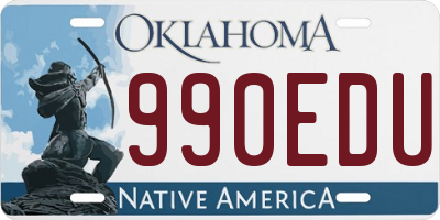 OK license plate 990EDU
