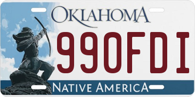 OK license plate 990FDI