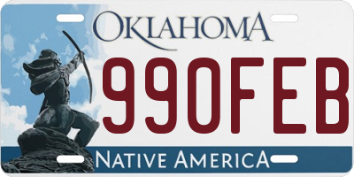OK license plate 990FEB