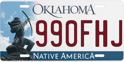 OK license plate 990FHJ
