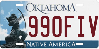OK license plate 990FIV