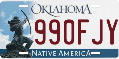 OK license plate 990FJY