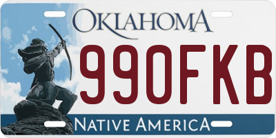 OK license plate 990FKB
