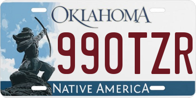 OK license plate 990TZR