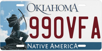 OK license plate 990VFA