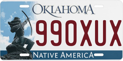 OK license plate 990XUX