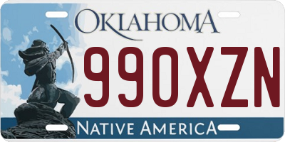 OK license plate 990XZN