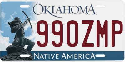 OK license plate 990ZMP
