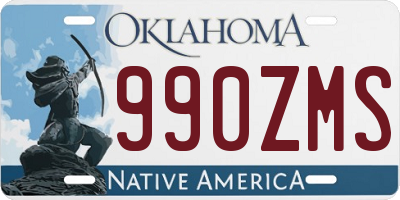 OK license plate 990ZMS
