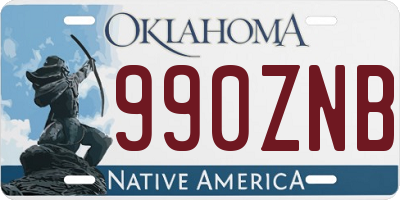 OK license plate 990ZNB