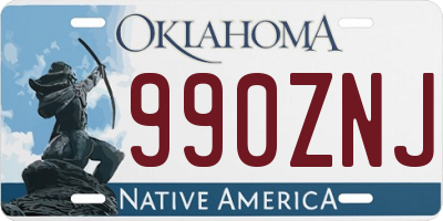 OK license plate 990ZNJ