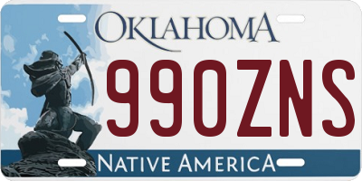 OK license plate 990ZNS