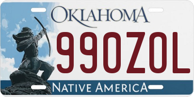 OK license plate 990ZOL