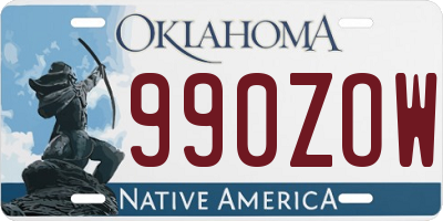 OK license plate 990ZOW