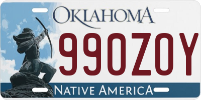 OK license plate 990ZOY