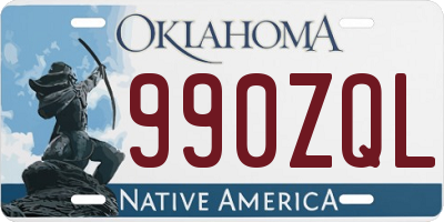 OK license plate 990ZQL