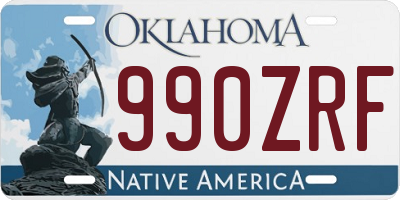 OK license plate 990ZRF