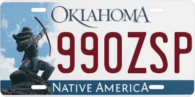 OK license plate 990ZSP