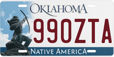 OK license plate 990ZTA