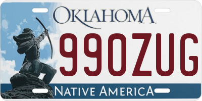 OK license plate 990ZUG