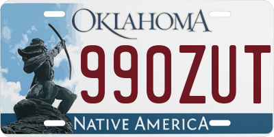 OK license plate 990ZUT