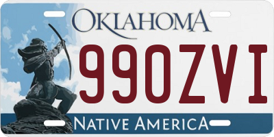 OK license plate 990ZVI