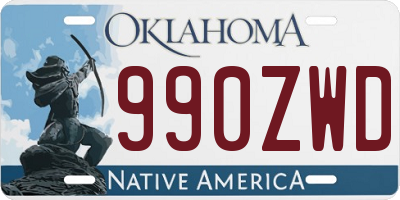 OK license plate 990ZWD