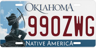 OK license plate 990ZWG