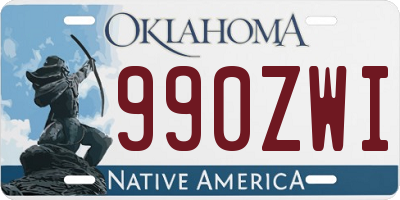 OK license plate 990ZWI
