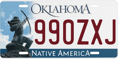 OK license plate 990ZXJ