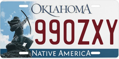 OK license plate 990ZXY