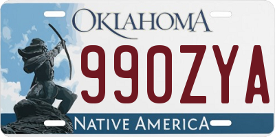 OK license plate 990ZYA
