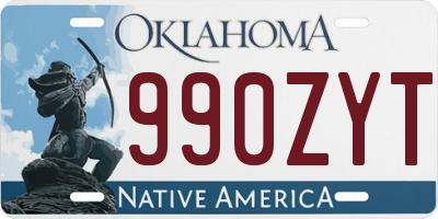 OK license plate 990ZYT