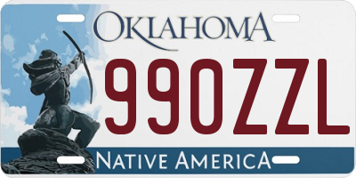 OK license plate 990ZZL
