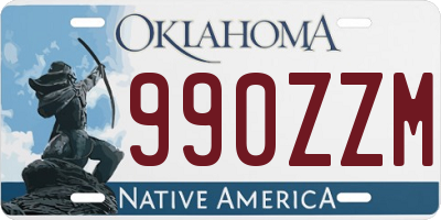 OK license plate 990ZZM