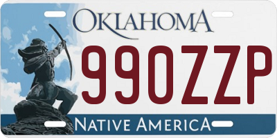 OK license plate 990ZZP