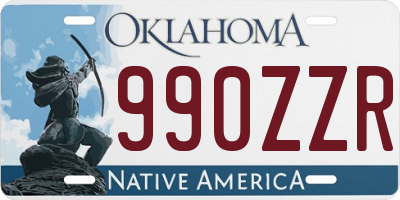OK license plate 990ZZR