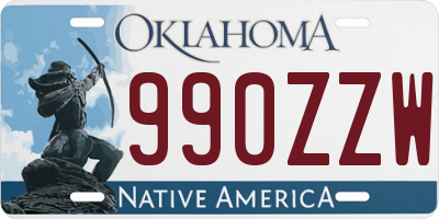 OK license plate 990ZZW