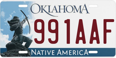 OK license plate 991AAF