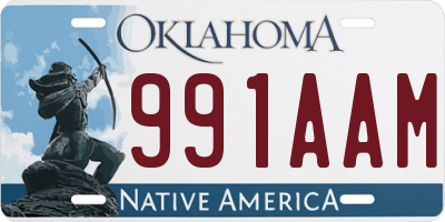 OK license plate 991AAM